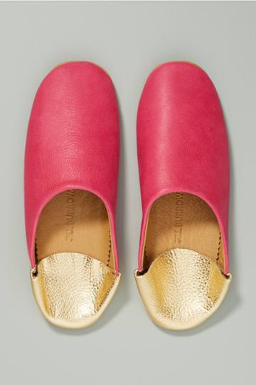 Jill Burrows Sunset Pink & Gold Slippers