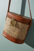 Anthropologie Cylindrical Animal Print Crossbody Bag