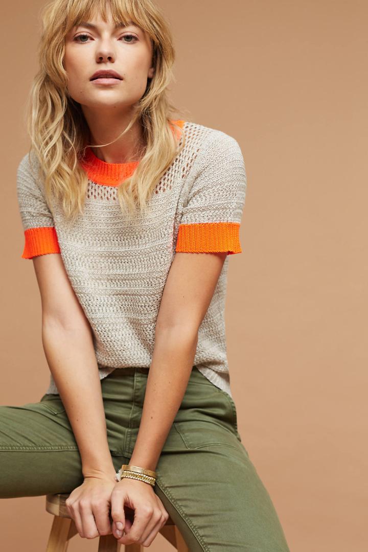 Moth Trimmed Mesh Pullover