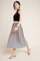 Maeve Pilar Pleated Metallic Midi Skirt