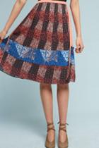 Dina Agam Pleated Patchwork Skirt