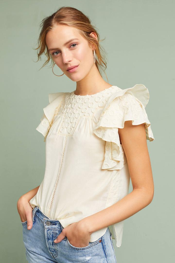 Pepin Ruffled Eyelet Blouse