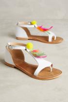 Coral Blue Feather Sandals