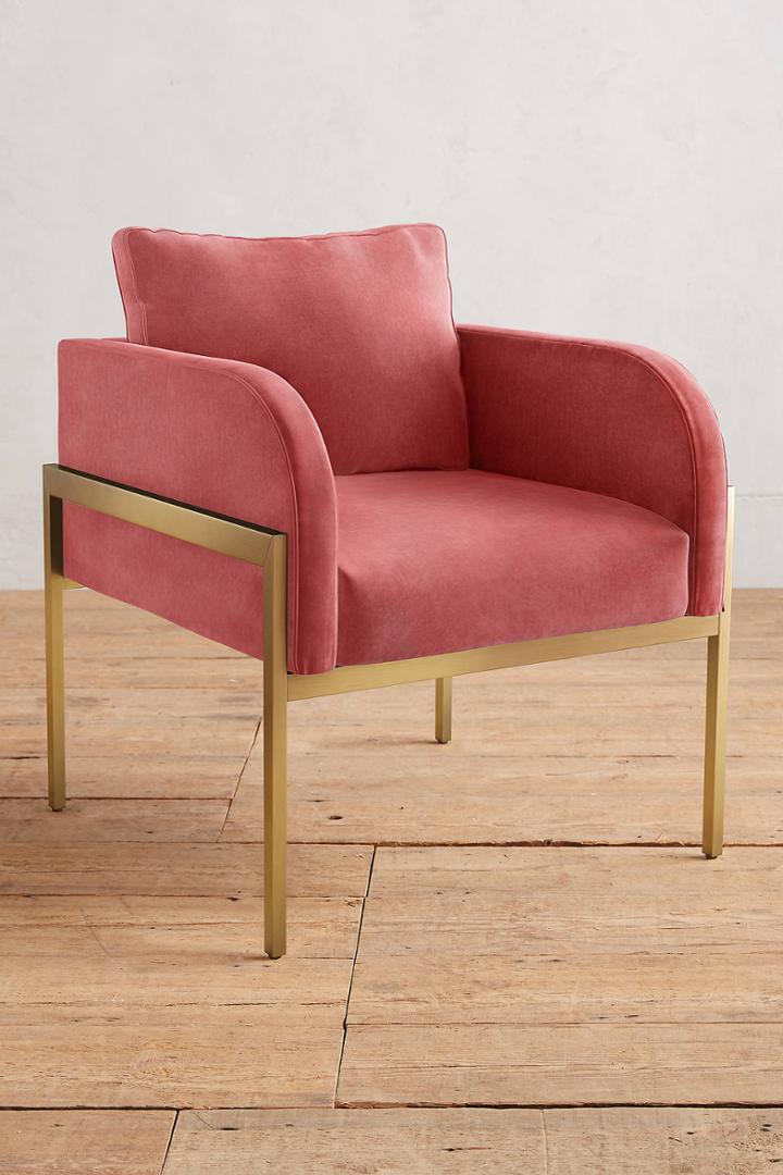 Anthropologie Velvet Ardmore Chair