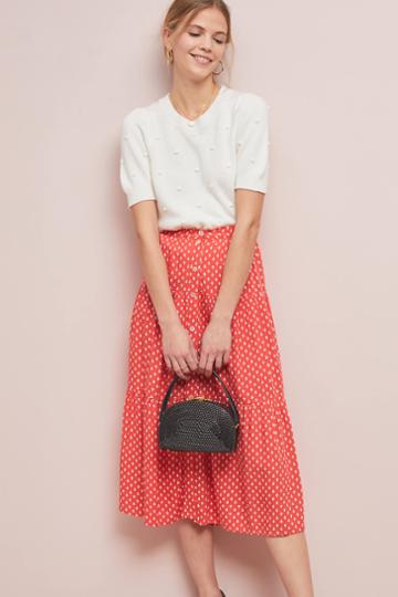 Beachgold Daisy Button-front Skirt