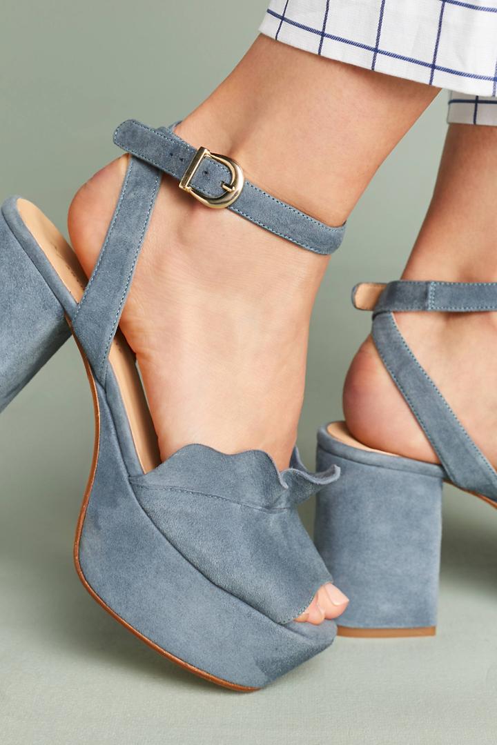Anthropologie Ruffled Platform Heels