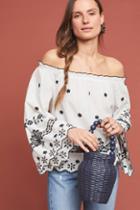 Maeve Campbell Embroidered Off-the-shoulder Blouse