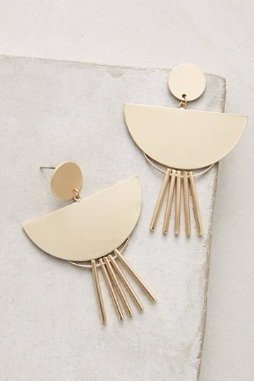 Anthropologie Fringed Spoon Drop Earrings