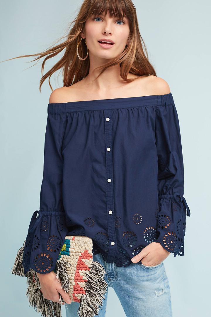 Isabella Sinclair Off-the-shoulder Eyelet Blouse