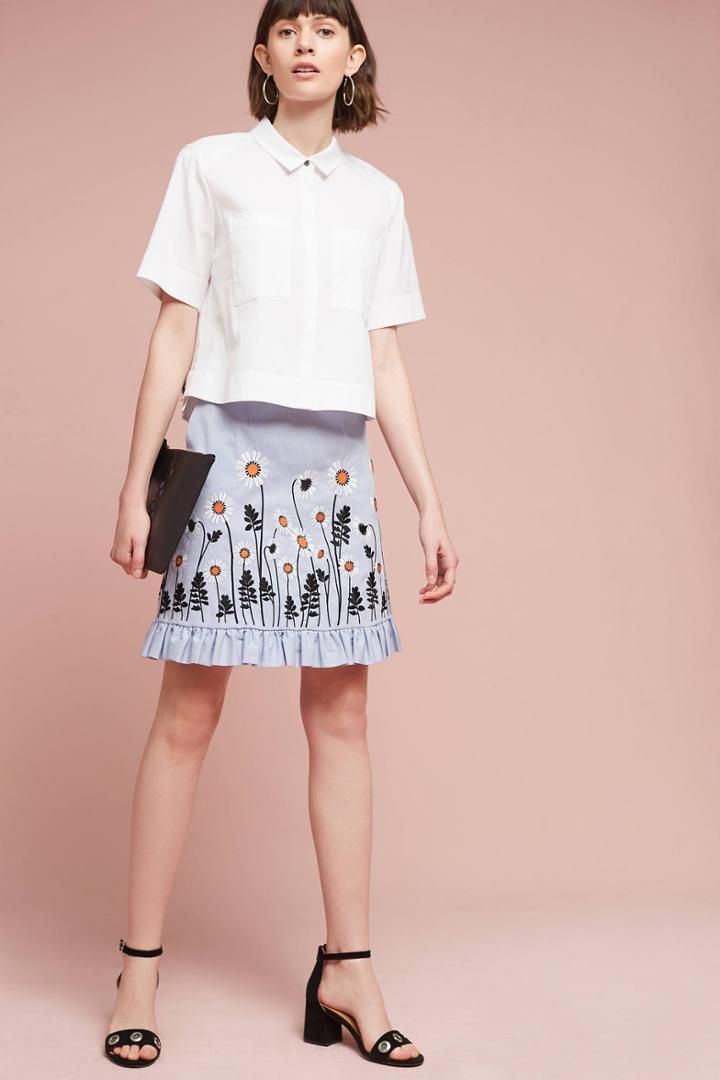 Orla Kiely Daisy Chambray Skirt