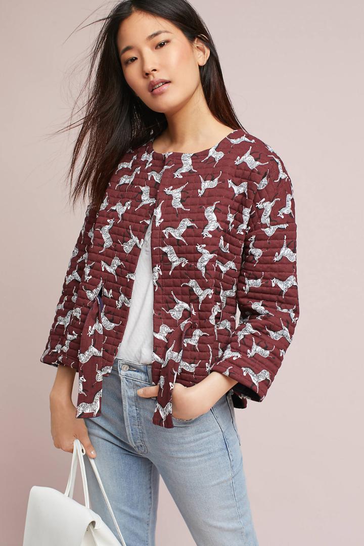 Marie Sixtine Quilted Zebra Jacket