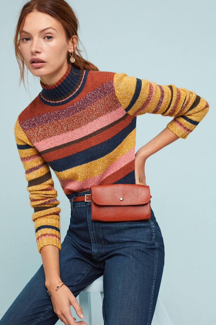 Frye Cropped Mock Neck Sweater