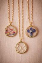 Anthropologie Pressed Flower Necklace