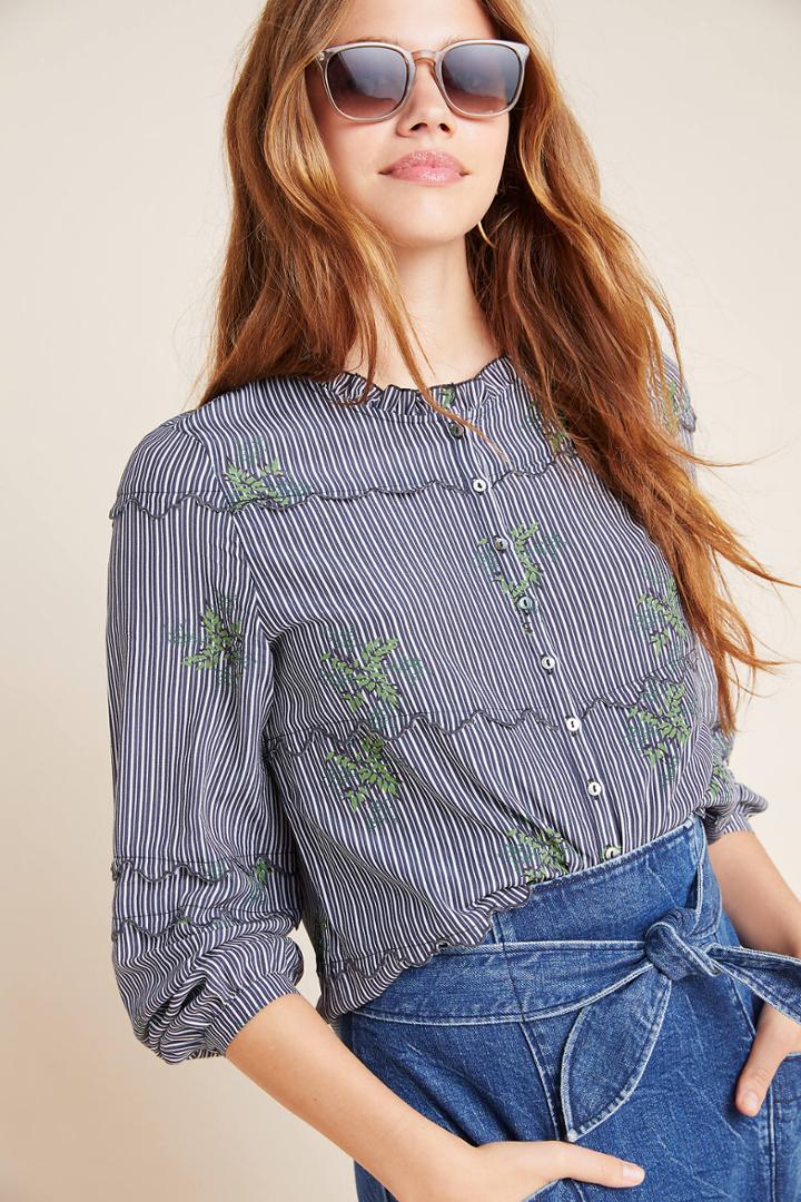 Dolan Left Coast Stella Embroidered Blouse