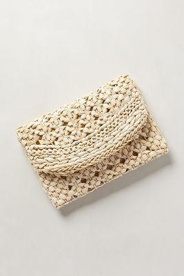 Anthropologie July Straw Clutch