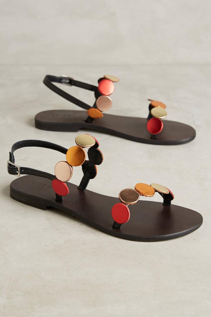 Coral Blue Metallic Sandals