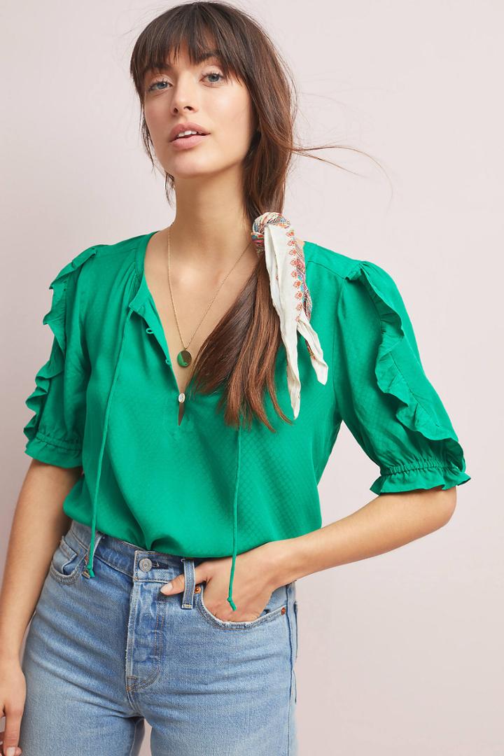 Maeve Hina Puff-sleeved Blouse