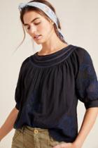 Anthropologie Salma Embroidered Peasant Blouse