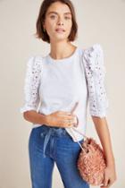 La Vie By Rebecca Taylor Papillon Puff-sleeved Blouse