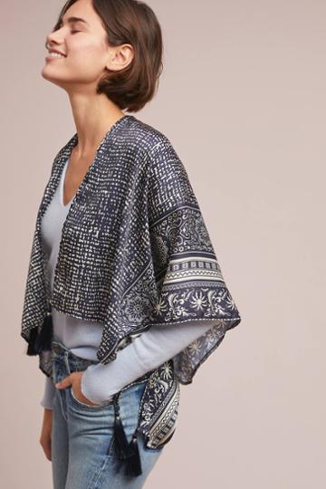 Elizabeth Gillett Tasseled Tapestry Kimono