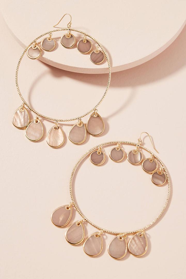 Anthropologie Seashell Hoop Earrings