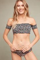 Salinas Cap-sleeve Floral Swim Bikini Top