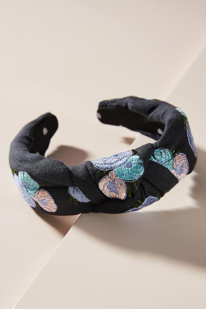 Lele Sadoughi Blackbell Embroidered Headband