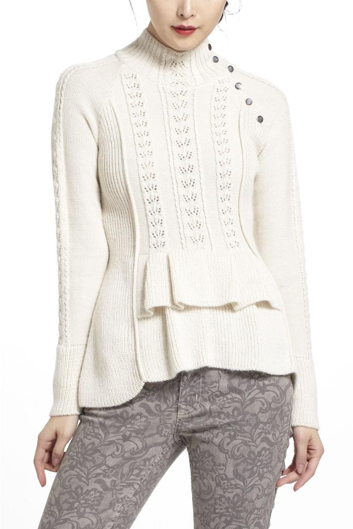 Flounced Cables Sweater