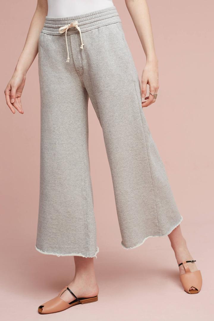 Mother Lounge Roller Crop Fray Joggers