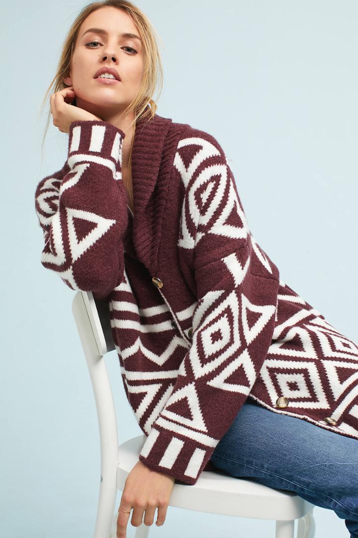 Moon River Intarsia Oversized Cardigan