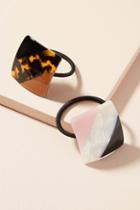Anthropologie Tortoise Square Pony Holder Set