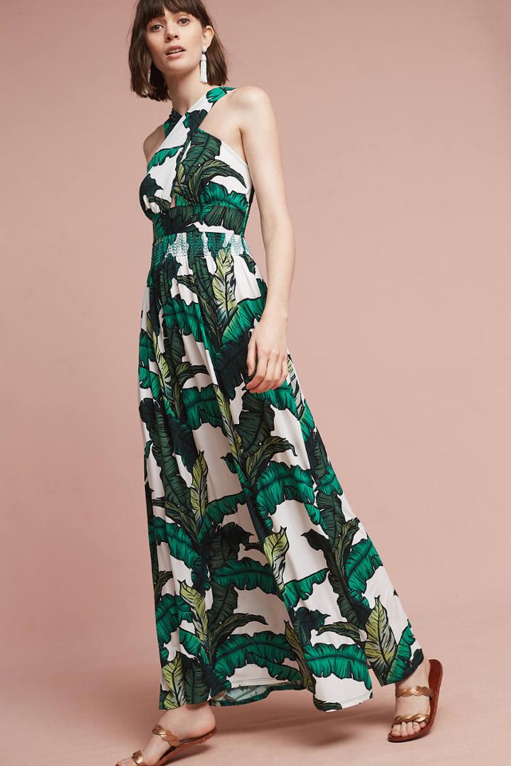 Tracy Reese Palm Halter Dress