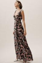 Aidan Mattox Sancia Velvet Burnout Wrap Wedding Guest Dress
