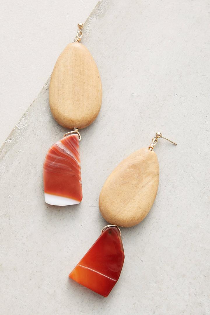 Sophie Monet Almond Agate Drop Earrings