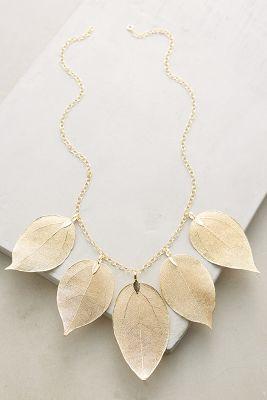 La Soula Golden Leaf Bib Necklace