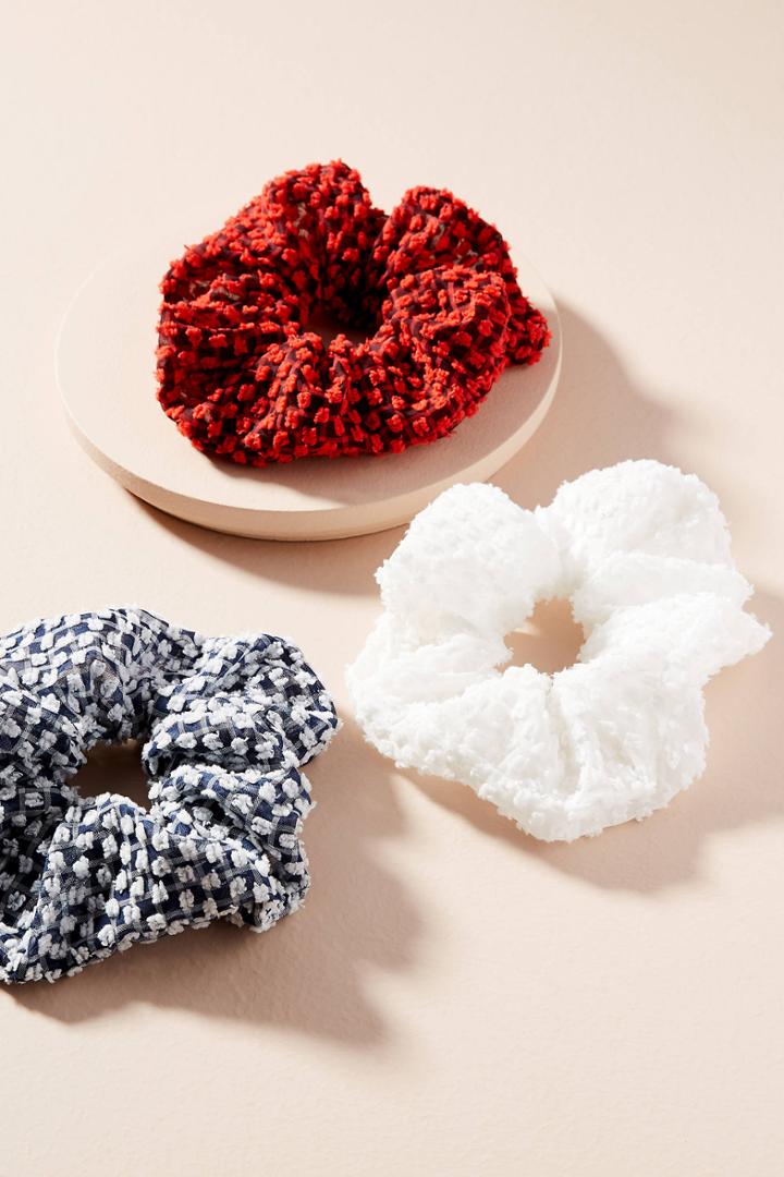 Anthropologie Chiffon Seersucker Pony Holder Set