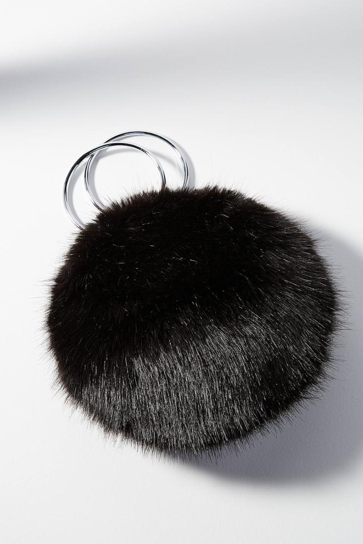 Anthropologie Faux Fur Pom Bag