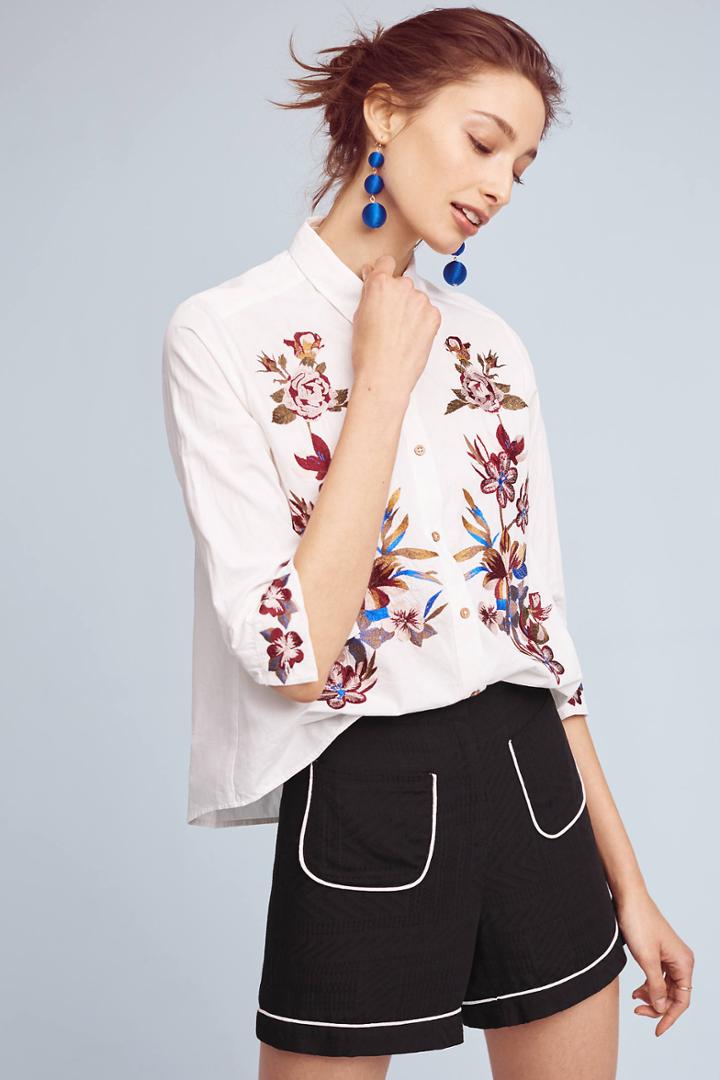 Hd In Paris Ondine Floral Poplin Blouse