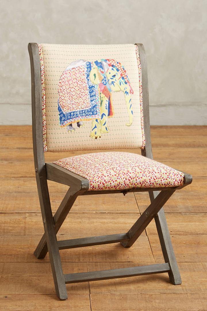 Anthropologie Elephant Terai Folding Chair