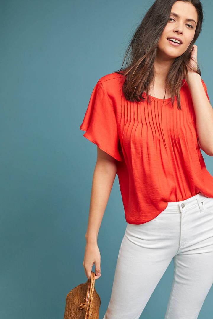 Dolan Left Coast Giulia Flutter-sleeve Blouse