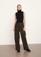 Vince Flannel Wide Leg Cargo Pant