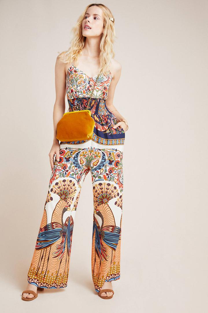 Farm Rio For Anthropologie Zadar Halter Jumpsuit