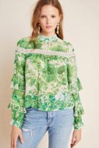 Hope For Flowers By Tracy Reese Angelina Ruffle-sleeved Silk Peasant Blouse