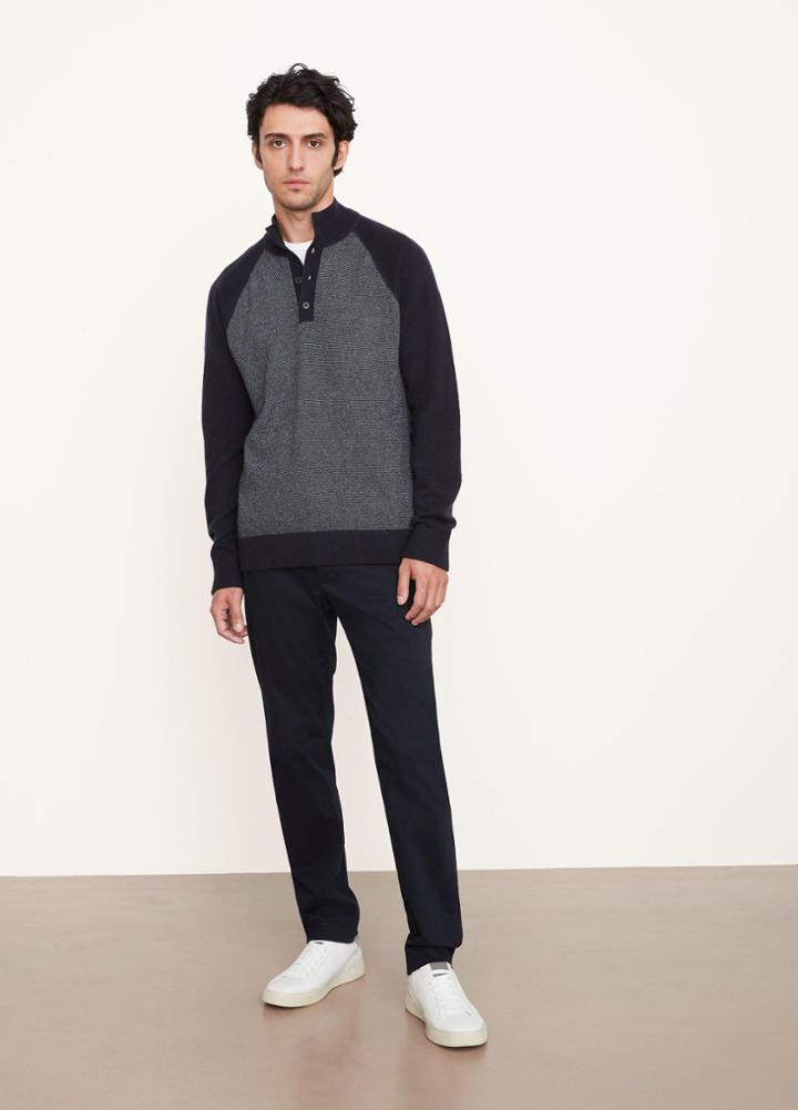 Vince Birdseye Mock Neck Henley