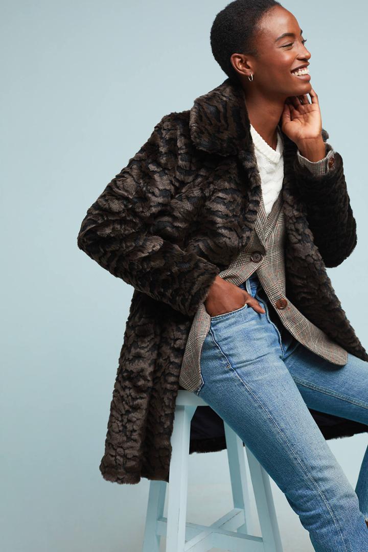 Seen Worn Kept Tiger Faux Fur Coat