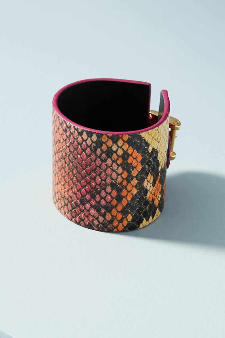 Nora Lozza Snake-printed Wrap Bracelet