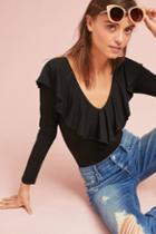 Lbb Ruffled Long-sleeve Bodysuit