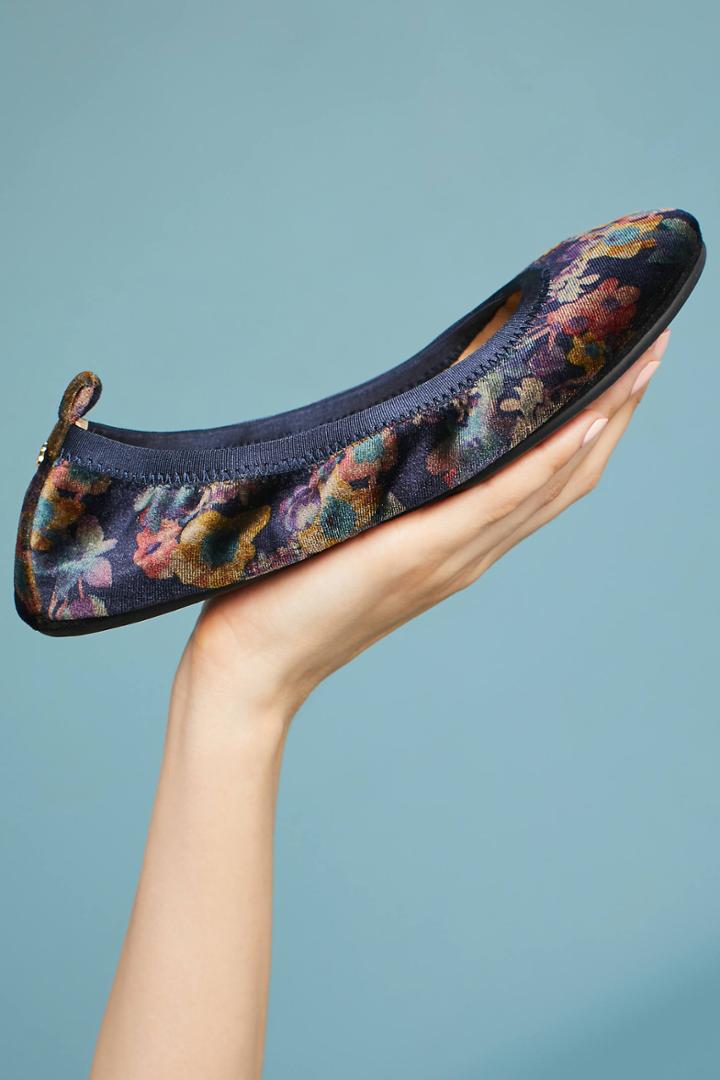 Yosi Samra Floral Ballet Flats