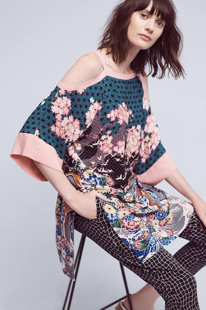 Maeve Kae Open-shoulder Kimono Top