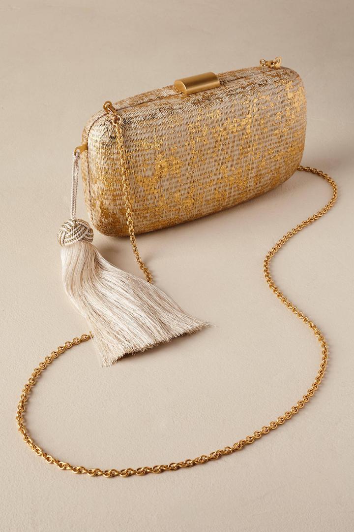 Anthropologie Delphine Straw Clutch